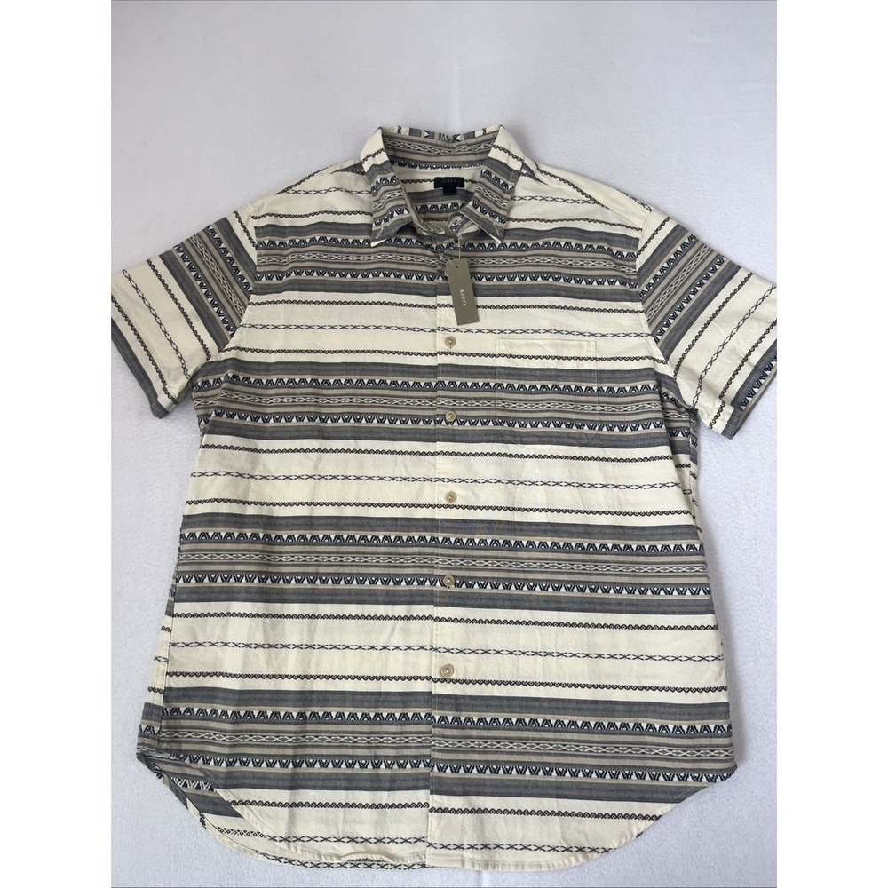 J Crew Men's Button Down Shirt Large Aztec Western Geometric NWT
